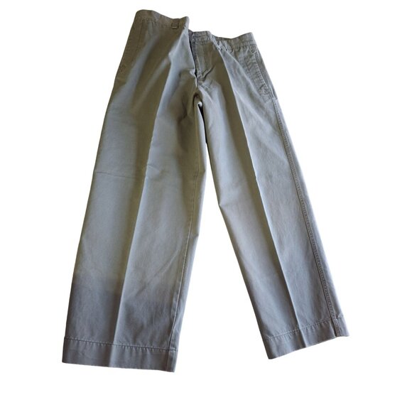 Vintage Izod Mens Chino Pants 36W 29L Olive Relaxed Straight Leg Preppy Office - Picture 1 of 7